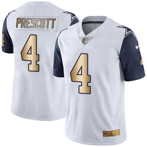 Nike Men & Women & Youth Cowboys 4 Dak Prescott White Limited Golden Color Rush Jersey,We sell and wholesale Nike Men & Women & Youth Cowboys 4 Dak Prescott White Limited Golden Color Rush Jersey on line form chian!